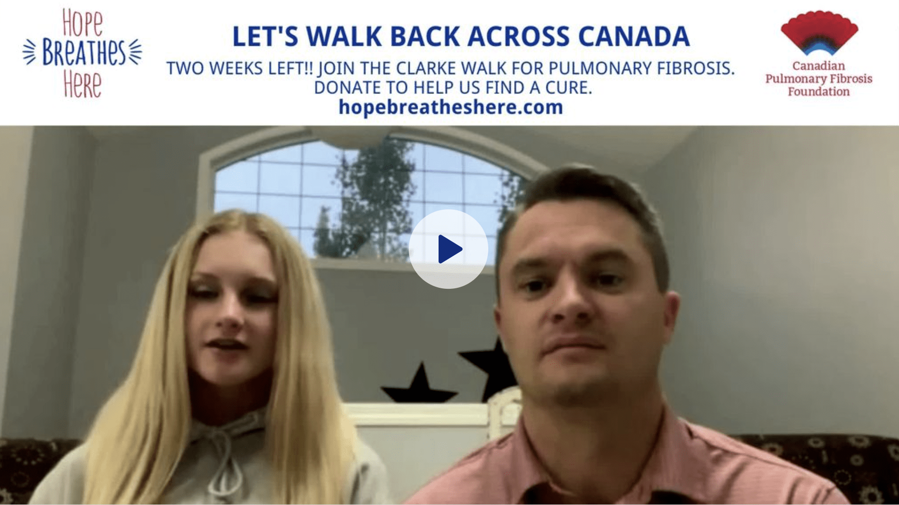 Abbie & Darren Clarke: Let’s Walk Back Across Canada For Pulmonary Fibrosis