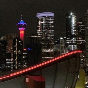 Calgary tower lit for PF