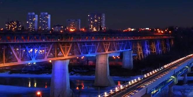 Lighting of Edmonton High Level Bridge (8:10pm-12am MDT)