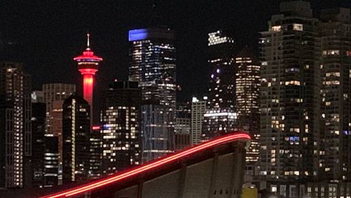 Building lit up for pf