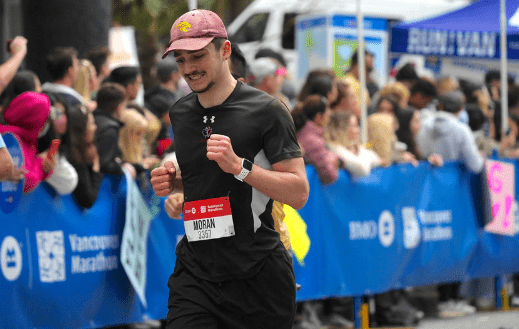 Man running a marathon for PF