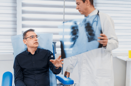 Patient asking doctor questions about lung transplant