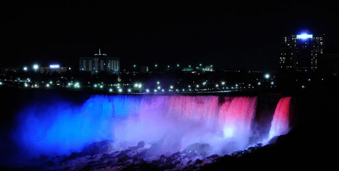 Lighting of Niagara Falls (10:30-11:00pm EDT)