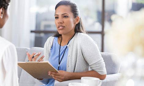 Therapist observing patients