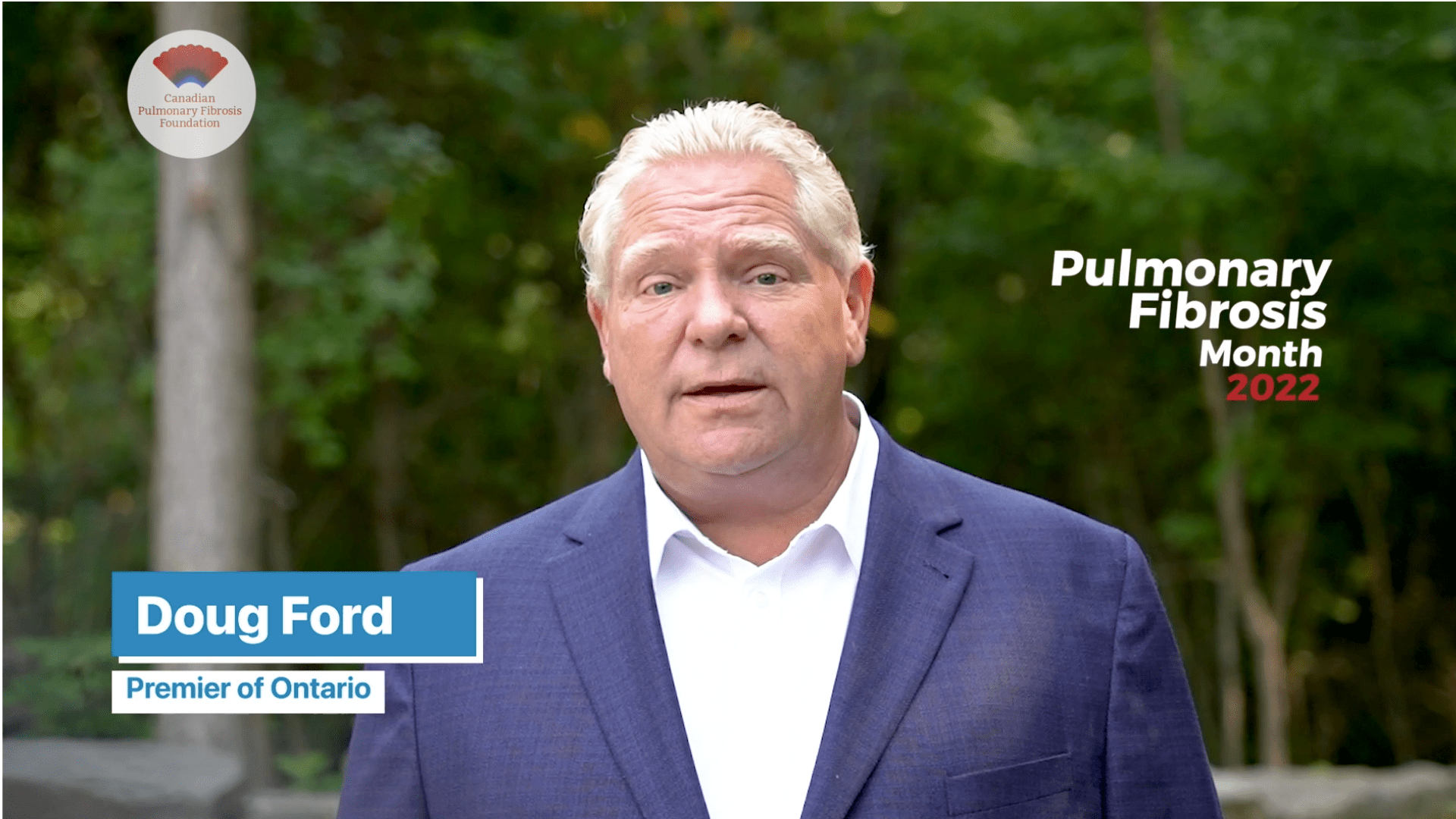 Greetings from Ontario Premier Doug Ford for PF Month