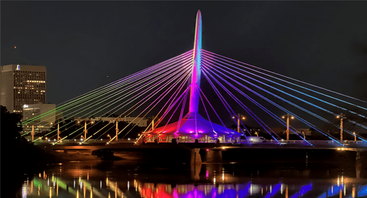 Lighting of Esplanade Riel Bridge