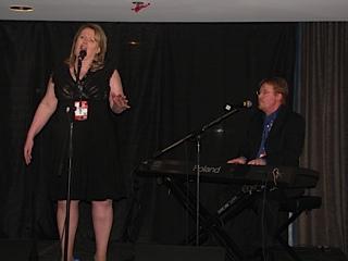 Eileen Joyce Harvey and her husband Bill perform at a radio broadcast for the East Coast Music Awards.