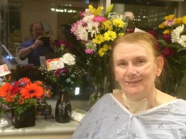 Eileen Joyce just after her single lung transplant in 2016 at Toronto General Hospital.