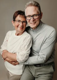 Dave and his wife Shelly pose for a portrait in 2022. 