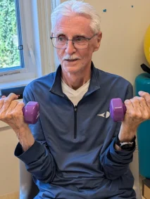 Ray works out at the pulmonary rehab program in Winnipeg.