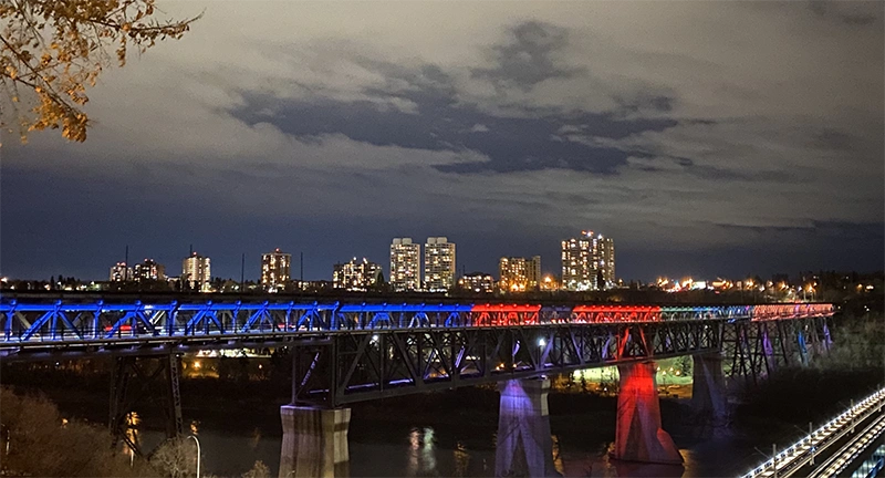 High Level Bridge Edmonton Lights Up for P