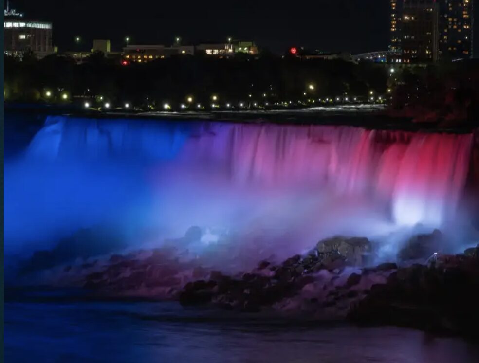 The Niagara Falls will be lit up Red, Blue at 10:00pm for 15 minutes on September 20th to build awareness for pulmonary fibrosis