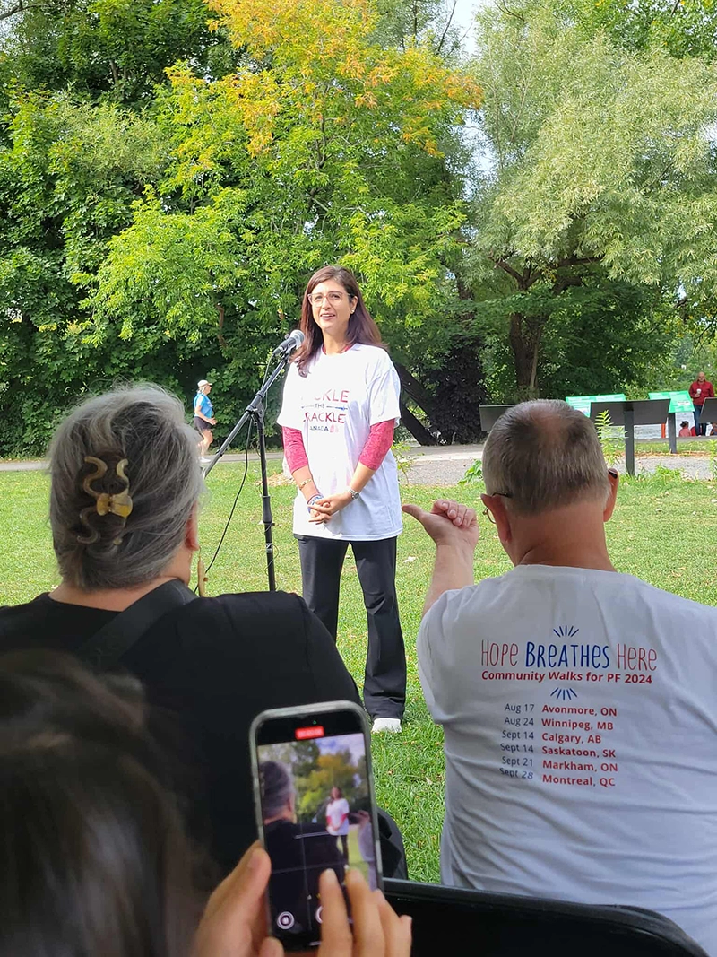 Harprit shares her story at the CPFF Ottawa Walk in September 2025