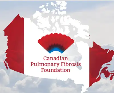 A map of Canada with the CPFF logo as we raise awareness for pulmonary fibrosis