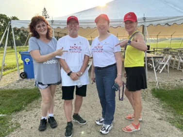 Mark and Sharon at 2024 Winnipeg Walk for PF joined by volunteers who are helping to build PF awareness.
Left to right Maxine & Mark Ashcroft, Sharon Lee (CPFF CEO) and Debbie Homick (CPFF Winnipeg Support Group Leader)
